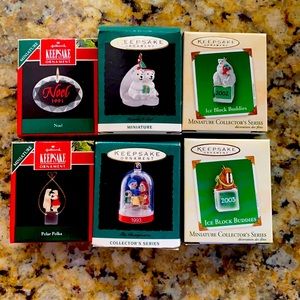 8 Mini Hallmark Christmas Ornaments